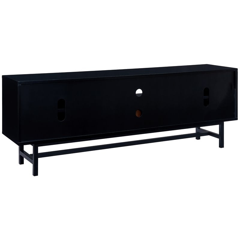 Allora Mid Century Wooden TV Stand in Black and Whiskey Finish