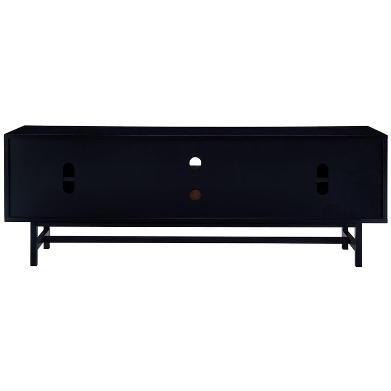 Allora Mid Century Wooden TV Stand in Black and Whiskey Finish