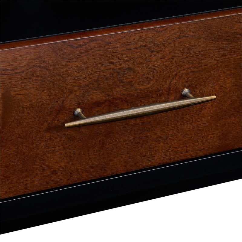 Allora Mid Century Wooden TV Stand in Black and Whiskey Finish