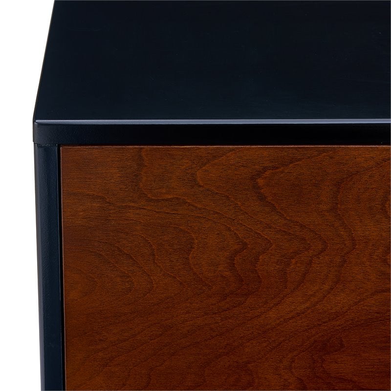 Allora Mid Century Wooden TV Stand in Black and Whiskey Finish