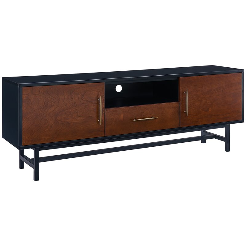 Allora Mid Century Wooden TV Stand in Black and Whiskey Finish