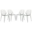 Allora Modern Plastic Dining Side Chair in Clear Finish (Set of 4)