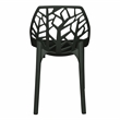 Allora Modern Plastic Dining Side Chair in Solid Black (Set of 4)