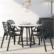Allora Modern Plastic Dining Side Chair in Solid Black (Set of 4)