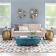 Allora Metal and Wood Drum Side Table with Storage in Gold Finish