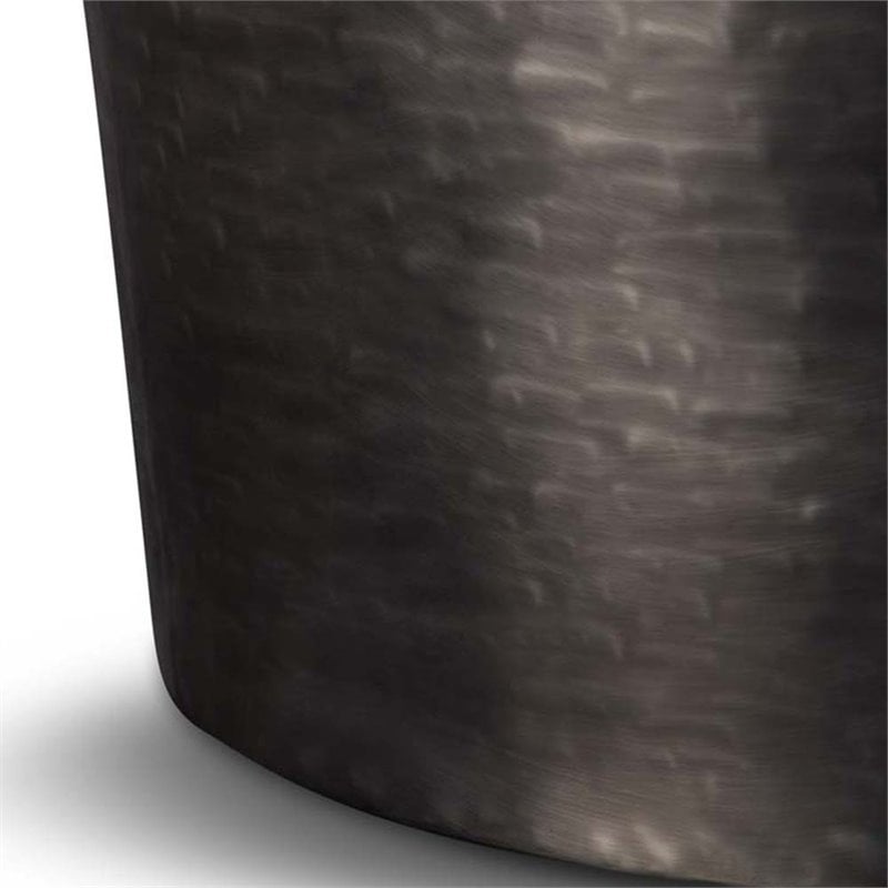Allora Modern Industrial 23 inch Wide Metal Accent Side Table in Antique Silver