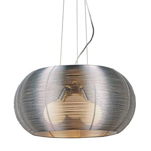 Bromi Design Lenox 3 Light Aluminum Modern Pendant in Silver