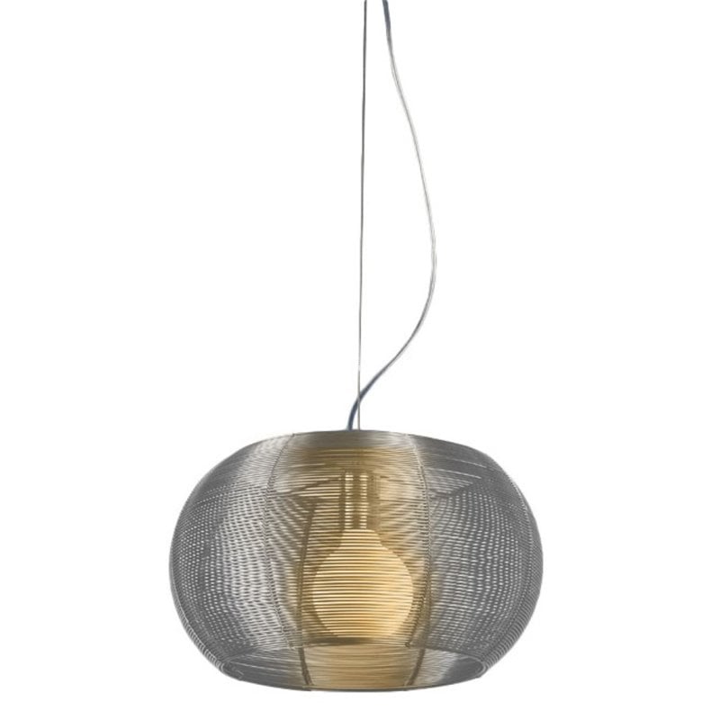 Bromi Design Lenox 1 Light Aluminum Modern Pendant in Silver