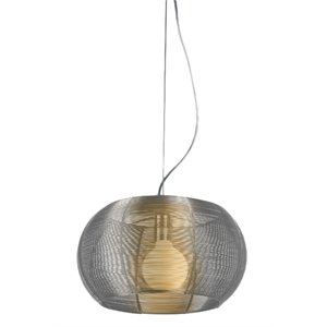 Bromi Design Lenox 1 Light Aluminum Modern Pendant in Silver