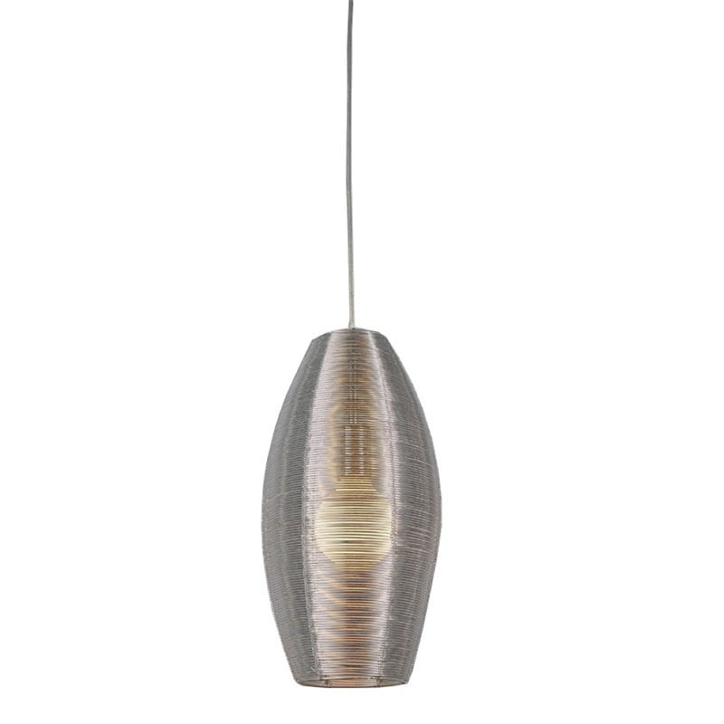 Bromi Design Lenox 1 Light Aluminum Round Pendant in Silver