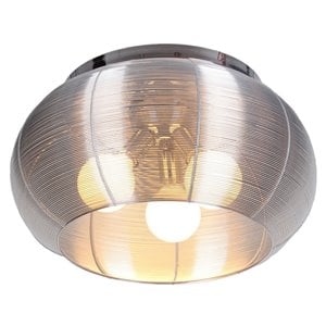 Bromi Design Lenox 3 Light Aluminum Round Flush Mount in Silver