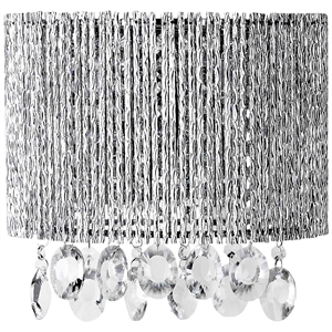 Bromi Design Crystalline 2 Light Round Crystal Wall Sconce in Chrome
