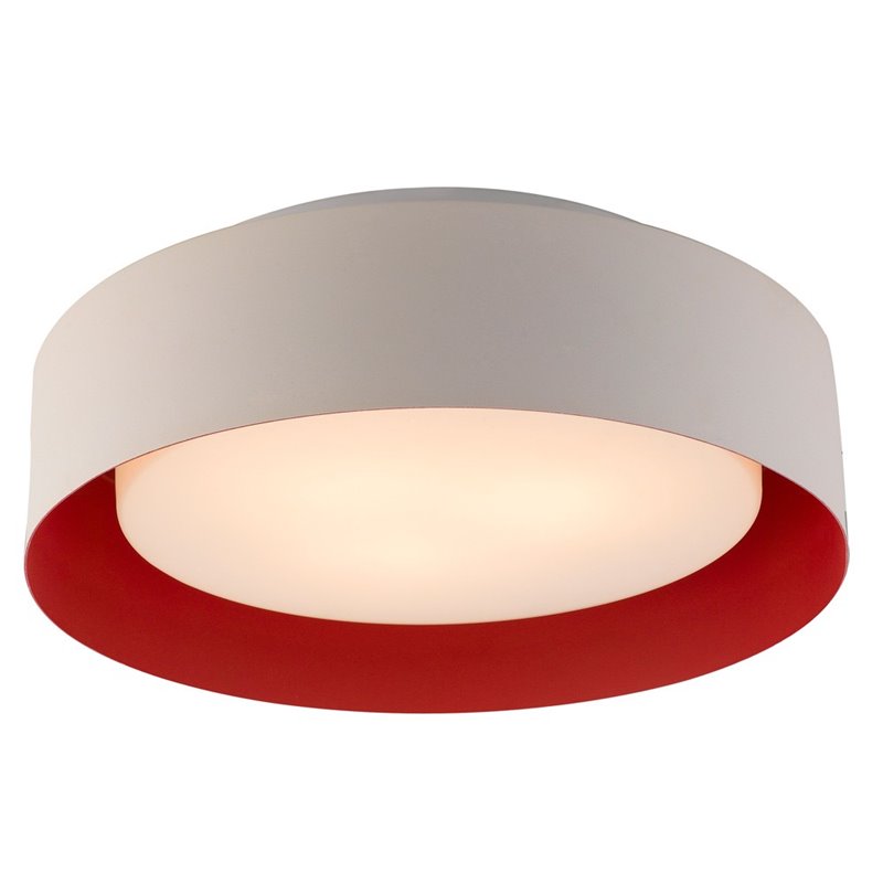 Bromi Design Lynch Metal Flush Mount in White and Red