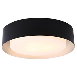 bromi design lynch metal flush mount ceiling light in black and silver