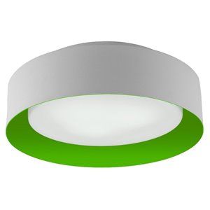 bromi design lynch metal flush mount ceiling light in white and green