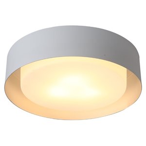 Bromi Design Lynch Metal Flush Mount Ceiling Light in White and Silver