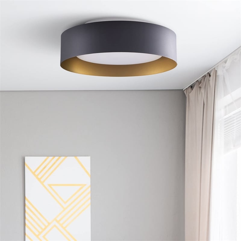 Bromi Design Lynch Metal Flush Mount Ceiling Light in White