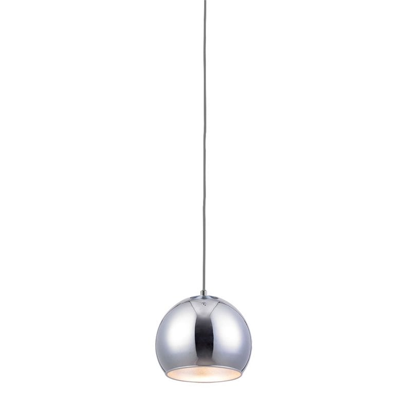 Bromi Design Wade Round Metal Lighting Pendant in Chrome