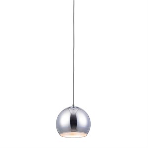 Bromi Design Wade Round Metal Lighting Pendant in Chrome