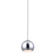 Bromi Design Wade Round Metal Lighting Pendant in Chrome