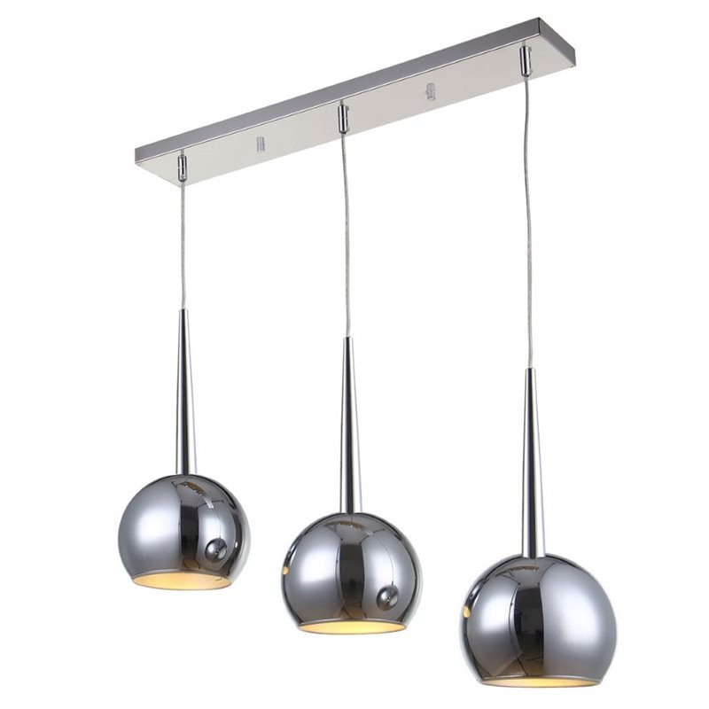 Bromi Design Wade 3 Light Metal Pendant in Chrome