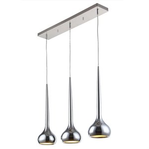 Bromi Design Wade 3 Light Metal Island Pendant in Chrome