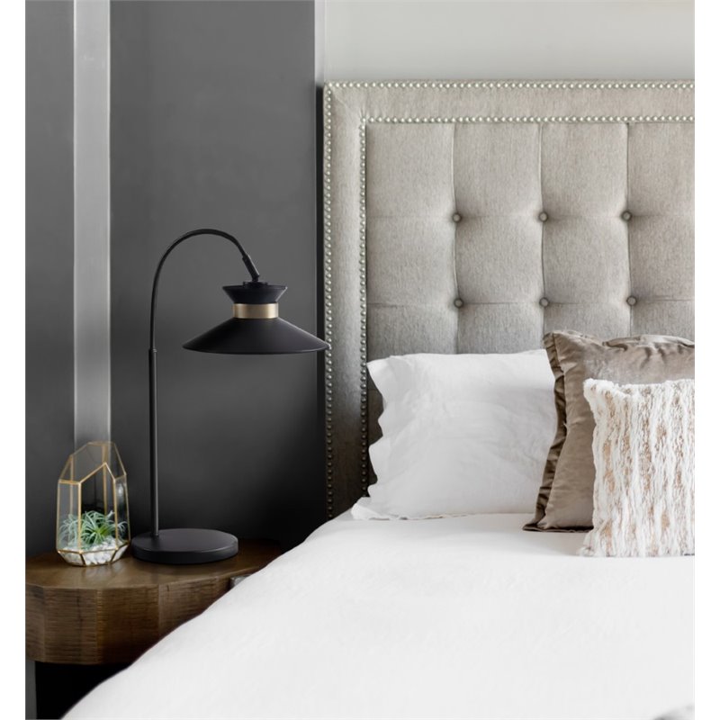 Bromi Design Gracie Metal Arc Table Lamp in Black