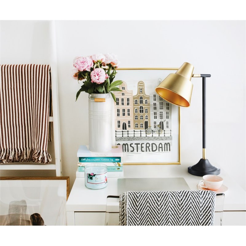 Bromi Design Bryant Metal Table Lamp in Brass