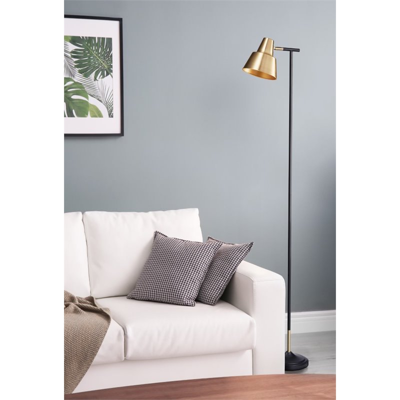 Bromi Design Bryant Metal Floor Lamp in Brass