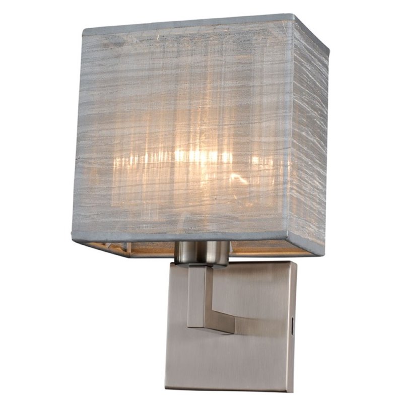 Bromi Design Prescott Metal Single Silk Wall Scone in Silver