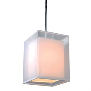 Bromi Design Phoenix 1 Light Square Metal Pendant in Brushed Nickel