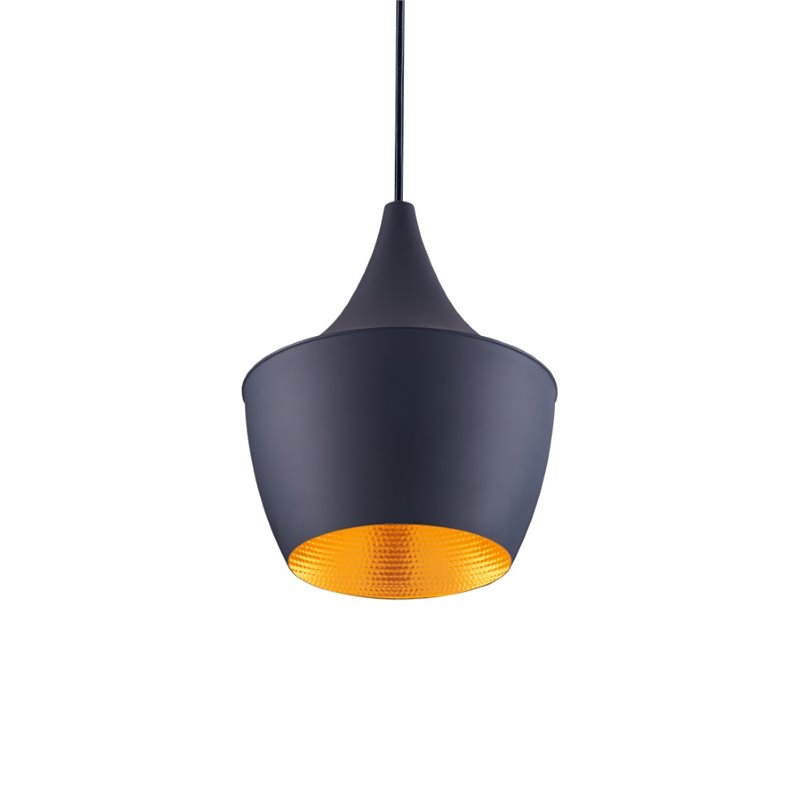 Bromi Design Berkley Single Light Aluminum Pendant in Black and Gold