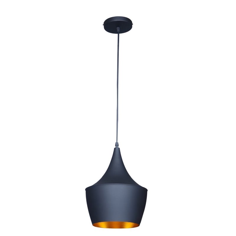 Bromi Design Berkley Single Light Aluminum Pendant in Black and Gold
