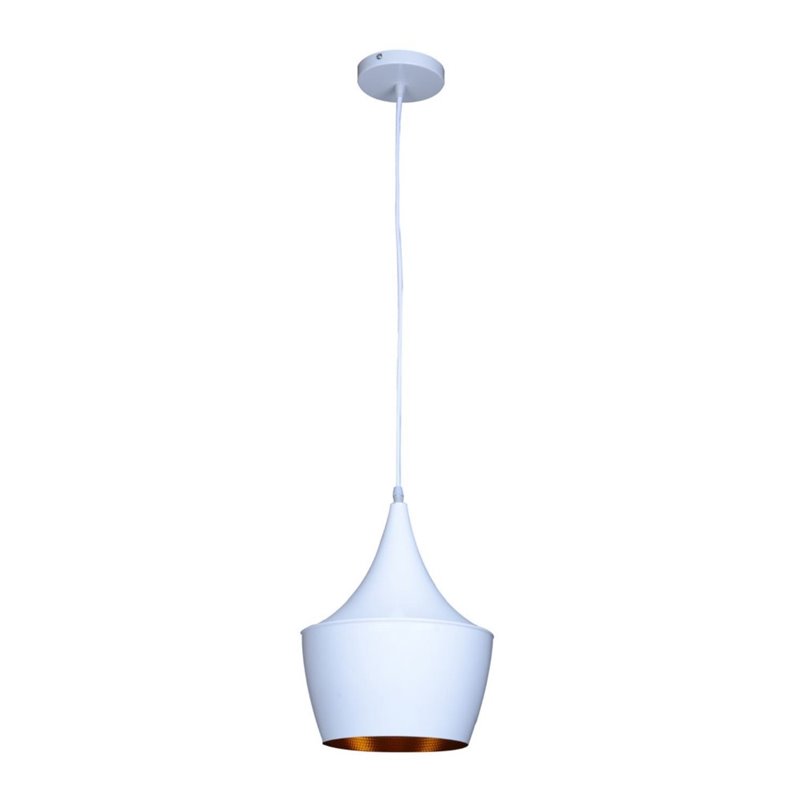 Bromi Design Berkley Single Light Aluminum Pendant in White and Gold
