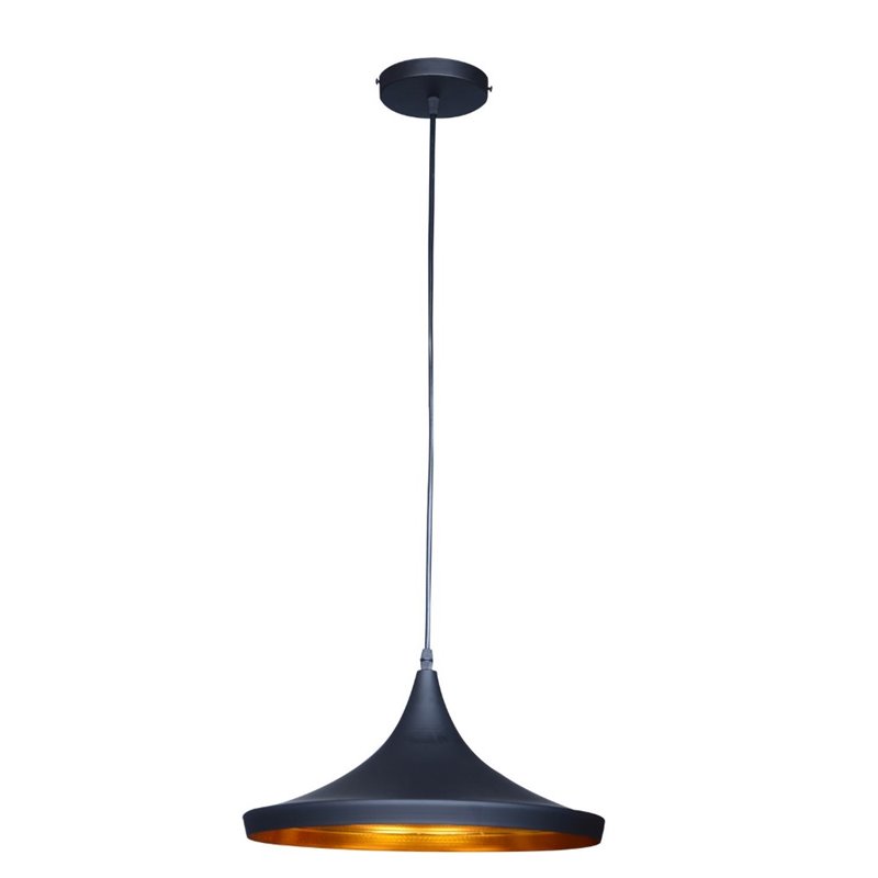 Bromi Design Berkley Single Light Aluminum Pendant in Black and Gold