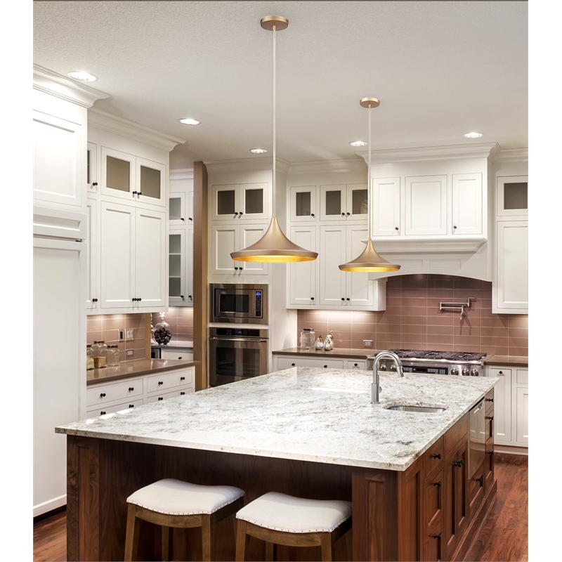 Bromi Design Berkley Single Light Aluminum Pendant in Gold