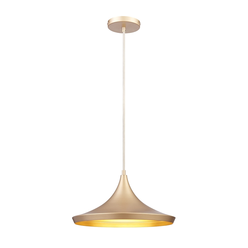 Bromi Design Berkley Single Light Aluminum Pendant in Gold