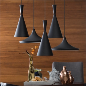 Bromi Design Berkley Single Light Aluminum Pendant in Black