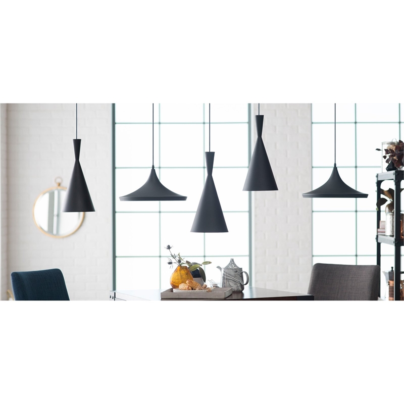 Bromi Design Berkley Single Light Aluminum Pendant in Black