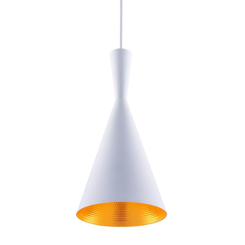 Bromi Design Berkley Single Light Aluminum Pendant in White and Gold