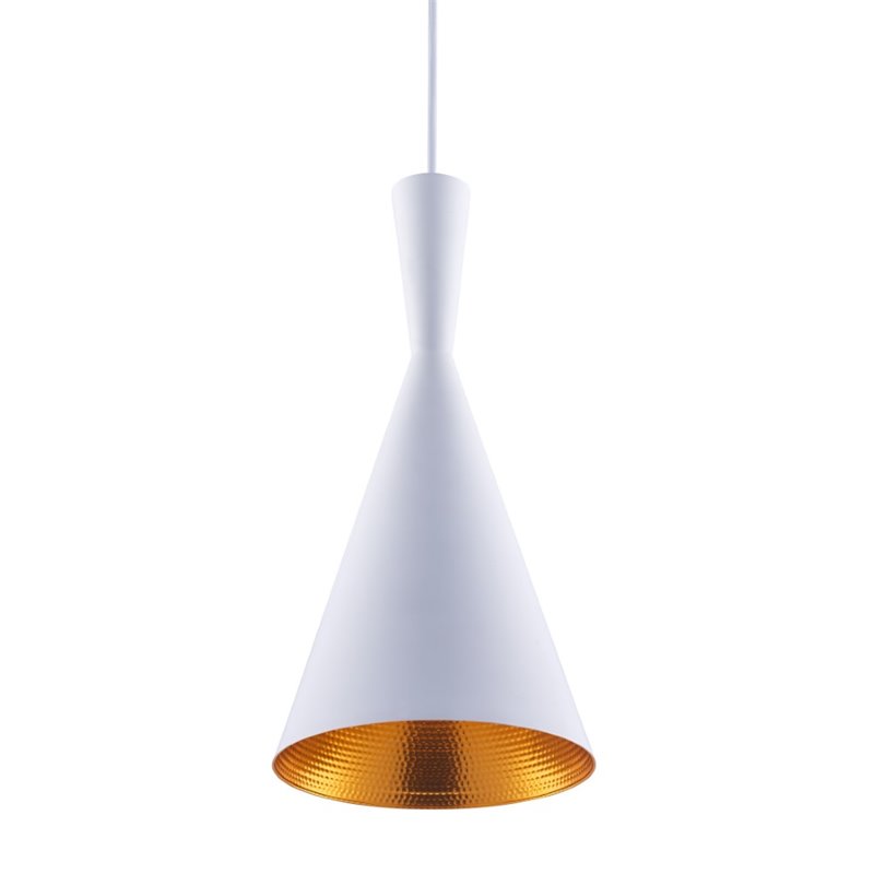 Bromi Design Berkley Single Light Aluminum Pendant in White and Gold