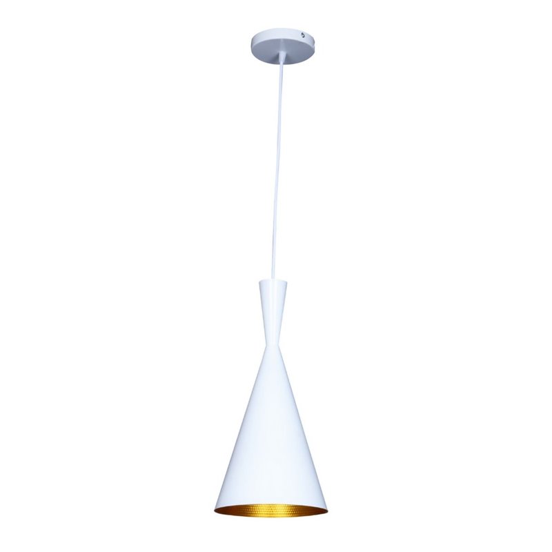 Bromi Design Berkley Single Light Aluminum Pendant in White and Gold