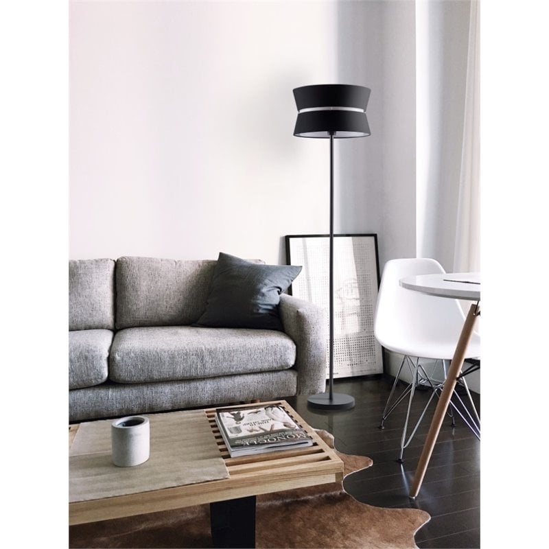 Bromi Design Verdi Metal Straight Floor Lamp in Black