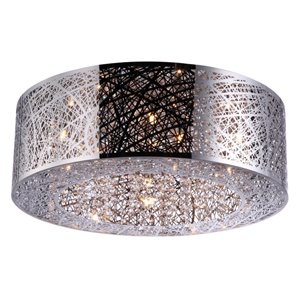 Bromi Design Royal 9 Light Metal Pendant Flush Mount Ceiling Light in Chrome