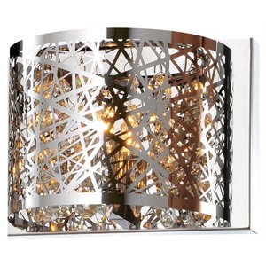 Bromi Design Royal 1 Light Metal Wall Sconce in Chrome