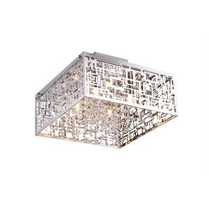 Bromi Design Metropolitan 4 Light Metal Semi-Flush Pendant in Chrome