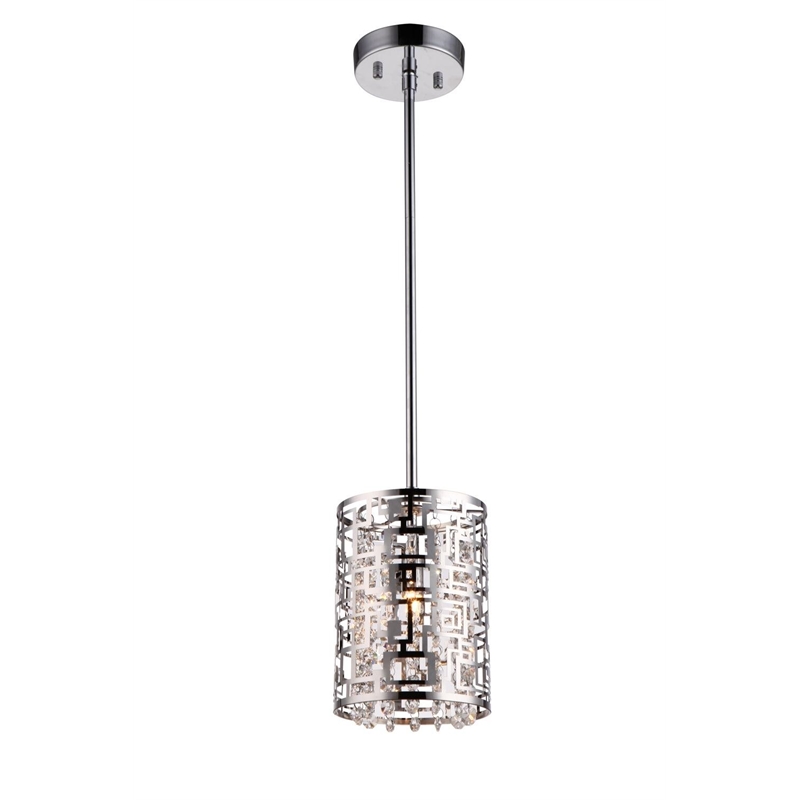 Bromi Design Metropolitan 1 Light Metal Pendant in Chrome