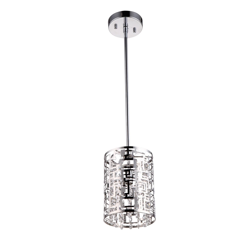 Bromi Design Metropolitan 1 Light Metal Pendant in Chrome