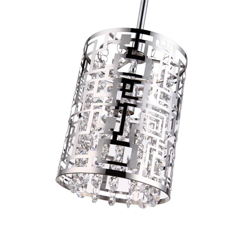 Bromi Design Metropolitan 1 Light Metal Pendant in Chrome