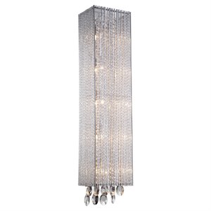Bromi Design Crystalline 5 Light Metal Square Wall Scone in Chrome
